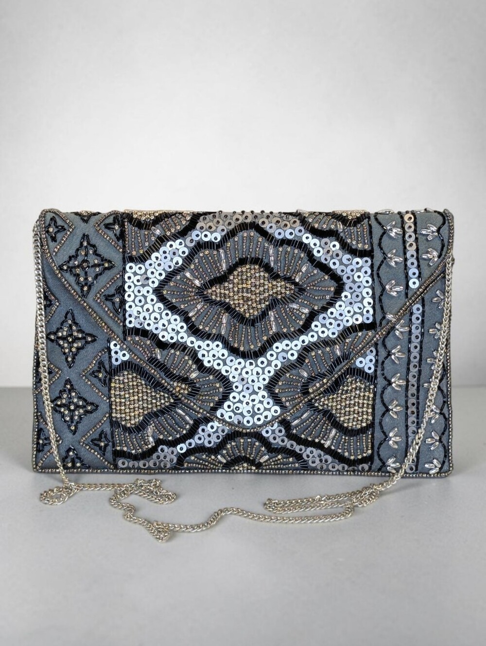 Soft Surroundings Beaded Sequin Envelope Clutch Crossbody